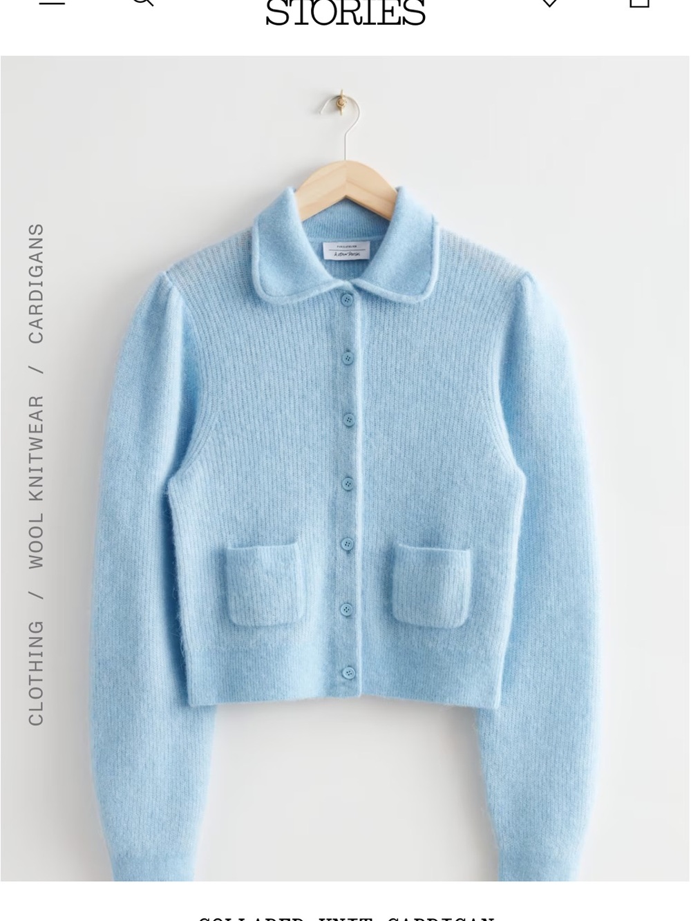& Other Stories Collared Knit Wool Blend Cardigan